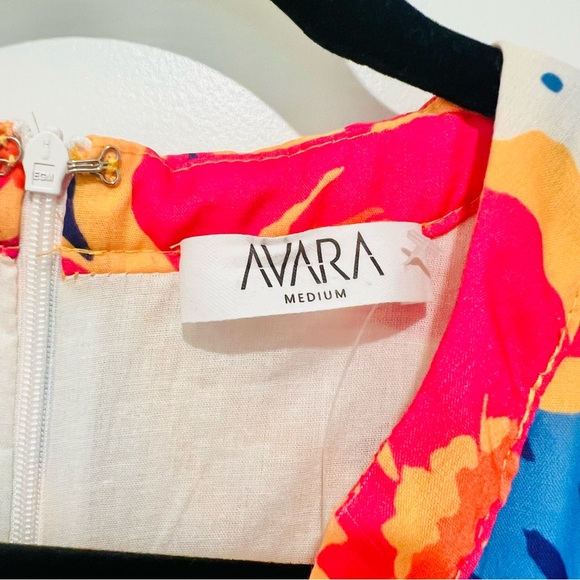 NWOT Avara Floral Polkadot Tiered Maxi Dress Short Sleeve with Tie Sz. Medium - Picture 6 of 11